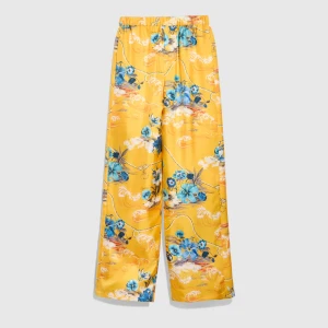 Printed Silk Twill Leisure Pants