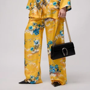 Printed Silk Twill Leisure Pants