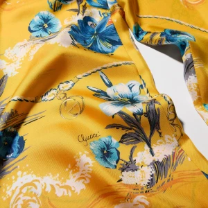 Printed Silk Twill Leisure Pants