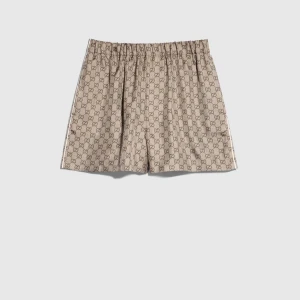 Printed Silk Twill Shorts