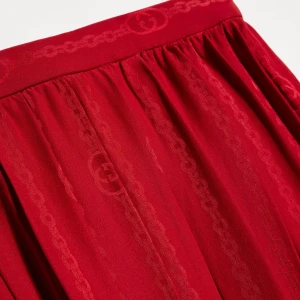 Interlocking G Chain Silk Jacquard Midi Skirt