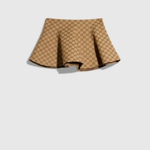 Gg Cotton Canvas Flounced Skirt