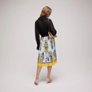 Printed Silk Midi Skirt
