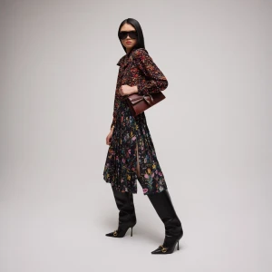 Printed Silk Midi Skirt