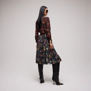 Printed Silk Midi Skirt