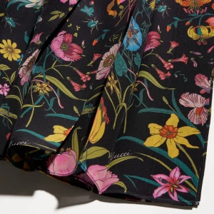 Printed Silk Midi Skirt