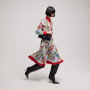 Printed Silk Pleated Skirt