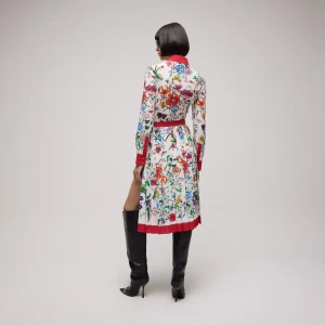 Printed Silk Pleated Skirt