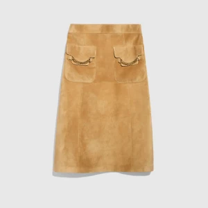 Suede Skirt With Chain Detail