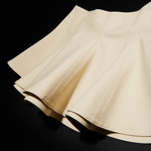 Silk Poplin Flounced Skirt