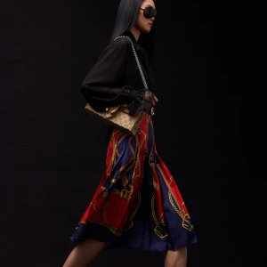 Printed Silk Twill Midi Skirt