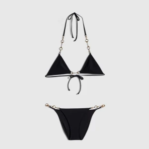 Stretch Jersey Bikini With Horsebit