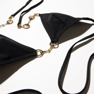 Stretch Jersey Bikini With Horsebit