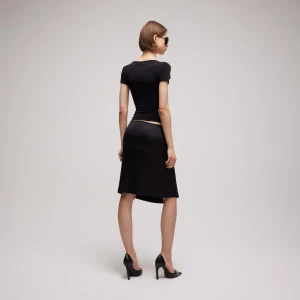 Viscose Jersey T-Shirt With Metal Tag