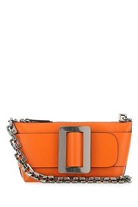 Boyy Orange Leather Buckle Shoulder Bag