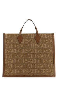 Versace Embroidered Canvas Versace Allover Shopping Bag