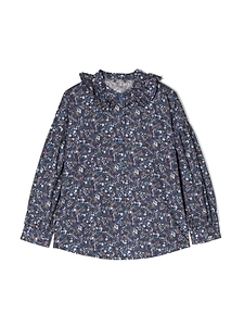 Il Gufo M/L Shirt Flowers And Ruffle Collar