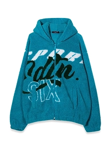 Dsquared Jacquard Fur Zip-Up Hoodie