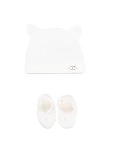 Teddy & Minou Bonnet And Booties Set