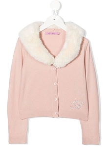 Miss Blumarine Cardigan With Faux Fur Collar