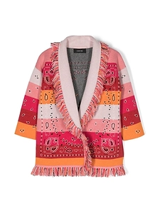 Alanui Striped Bandana Jacquard Cardigan