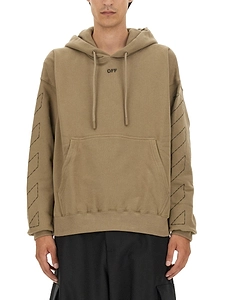 Off White Sweatshirt With Arrow Embroidery