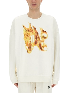 Palm Angels Print Sweatshirt Burning Monogram