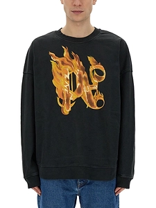 Palm Angels Print Sweatshirt Burning Monogram