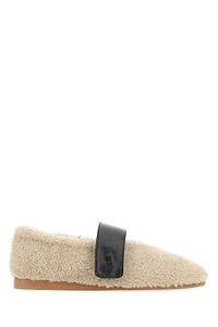 Low Classic Beige Teddy Mary Jane Ballerinas