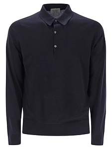 John Smedley Bradwell Cotton Long Sleeved Polo Shirt