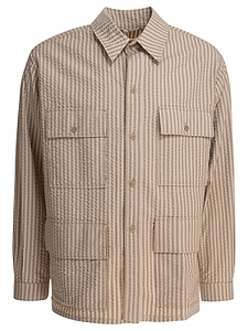 Kaptain Sunshine Striped Overshirt Jacket