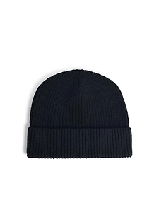 Seven Gauge Black Wool Beanie