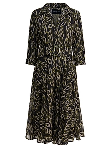 Samantha Sung Astermulti Chain Big Dark Black Olive Green Dress