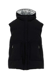 Herno Laminar Black Polyester Blend Sleeveless Down Jacket