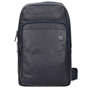 Piquadro Blue Leather Shoulder Bag