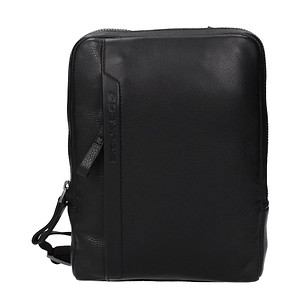 Piquadro Leather Shoulder Bag Black