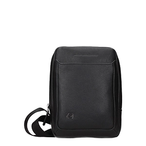 Piquadro Leather Shoulder Bag Black