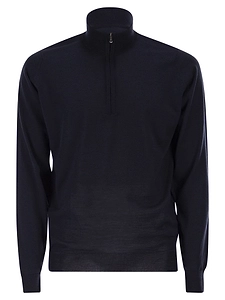 John Smedley Barrow High Neck Jumper With Half Zip