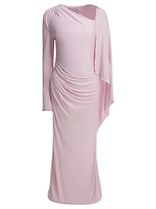 Self Portrait Long Draped Jersey Dress