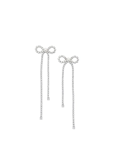 Self Portrait Bow Earrings With Crystals