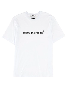 Msgm T Shirt Follow The Rabbit