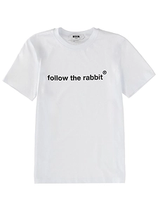 Msgm T Shirt Follow The Rabbit