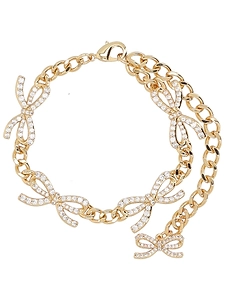 Self Portrait Crystal Bow Bracelet
