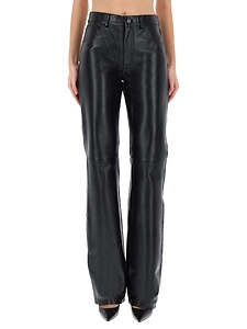 Star Black Denim & Leather Pants