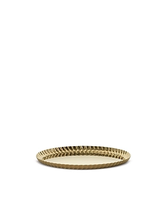 Pleats Round Tray Gold