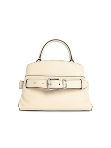 The Small Satchel White Leather Bag