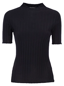 Peserico Easy Short Sleeved Ribbed Woollen Jumper