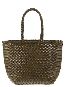 Dragon Grace Basket Small Woven Leather Bag