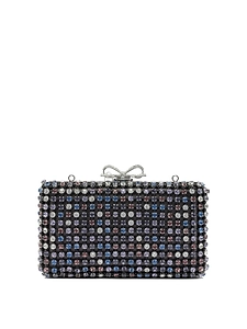 Multi Crystal Knit Clutch Bag