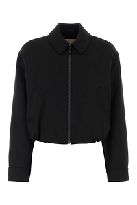 Michael By Michael Kors Black Twill Bomber Jacket